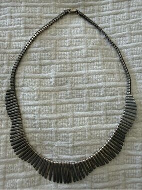 Vintage 925 Sterling Silver Cleopatra Neckkace - Italian 16.5 “.